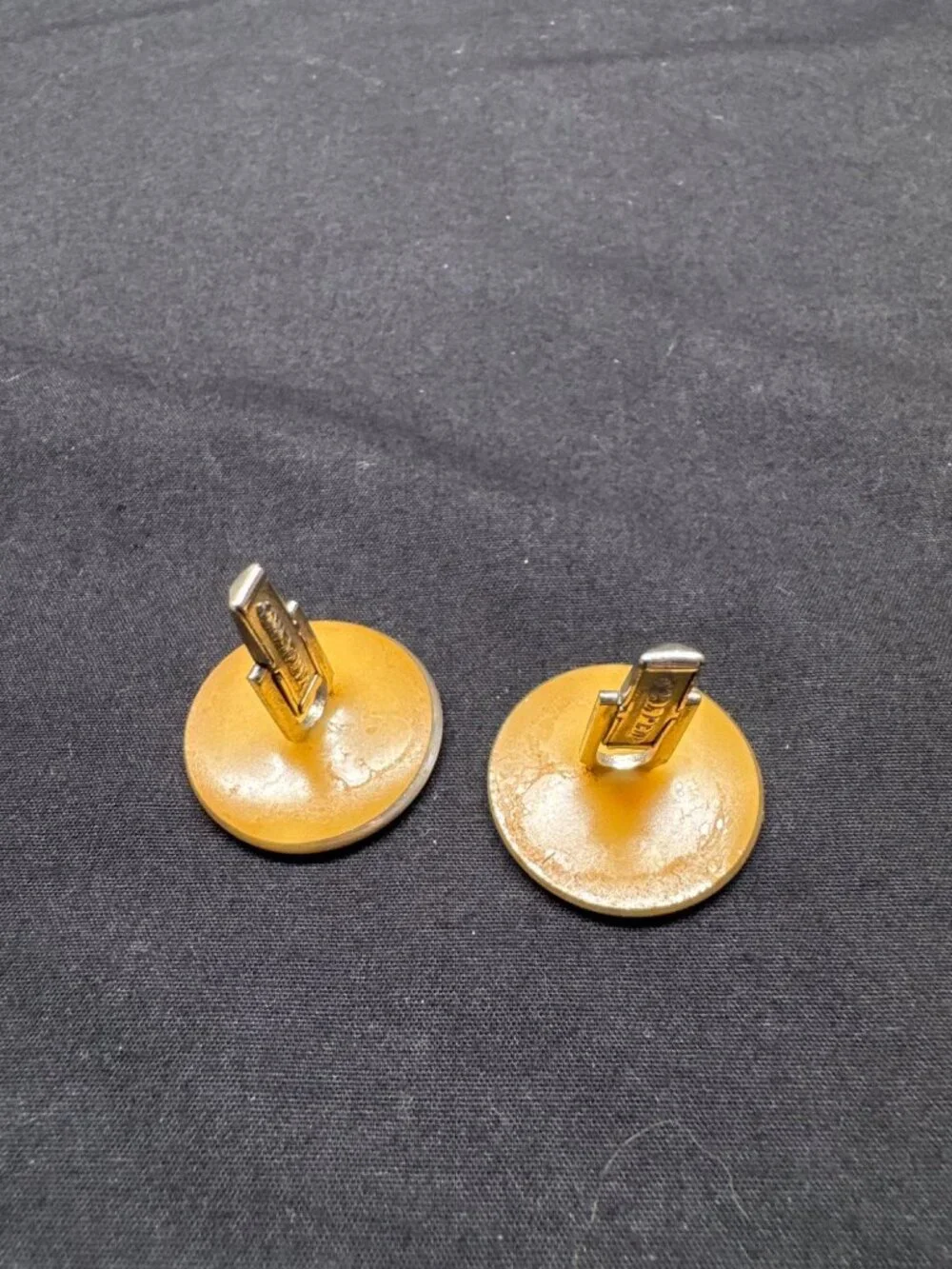 Vintage 1950 Diffraction Disc Cufflinks Rainbow Diffraction Jewels Pat. Pending